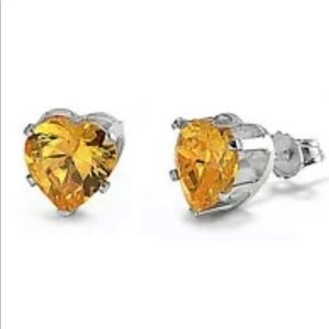 💖 Stainless Steel Cubic Zirconia Heart Earrings  NEW